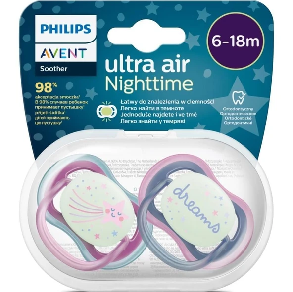 Avent Ultra Air Gece Emzik 6-18 Ay Kız