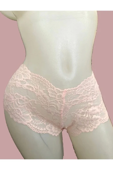 Kadın Pudra Bağcık Detaylı Sexi Dantel Külot - 2