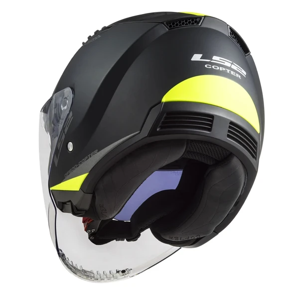 LS2 COPTER 2 URBANE MAT SİYAH-NEON SARI KASK - 5