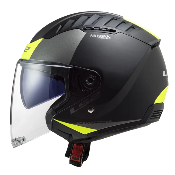 LS2 COPTER 2 URBANE MAT SİYAH-NEON SARI KASK - 3