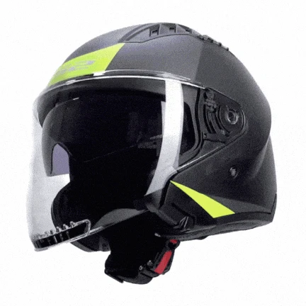 LS2 COPTER 2 URBANE MAT SİYAH-NEON SARI KASK - Resim 7