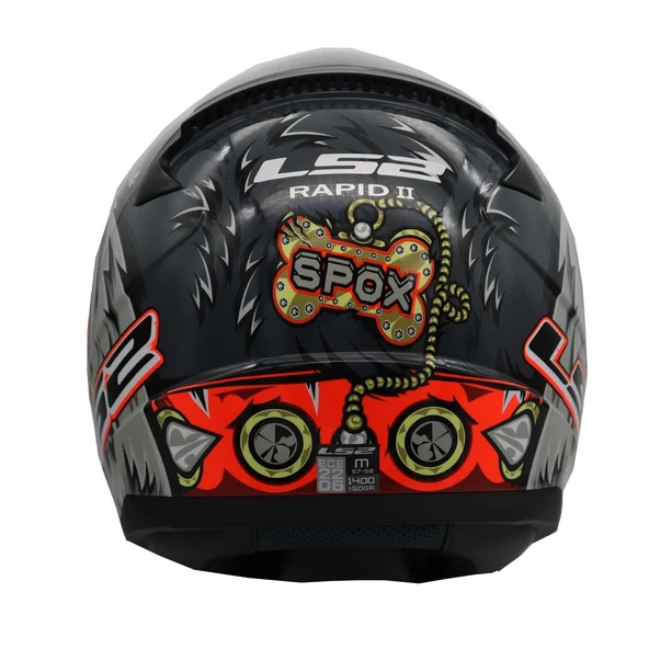 LS2 RAPID 2 SPOX GRİ-KIRMIZI KASK - Resim 5