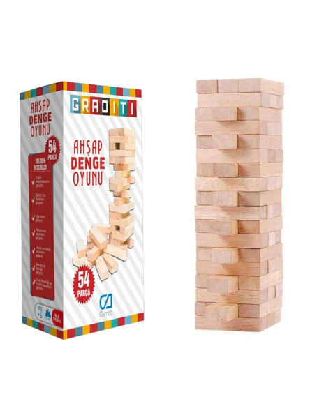 C&A Games Graditi Ahşap Denge Oyunu 54 Parça - Resim 2