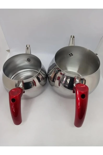 Kapris Küre Paslanmaz Çelik Kendinden Süzgeçli Mini Boy Çaydanlık - 4