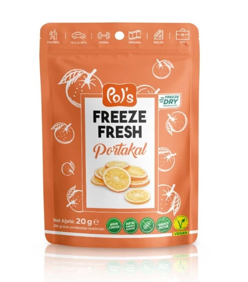 Pol’s Freeze Fresh Dondurularak Kurutulmuş Portakal 20g