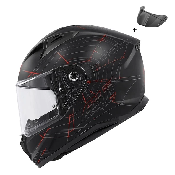 GIVI 50.7 PHOBIA MAT SİYAH-KIRMIZI KASK - Resim 6