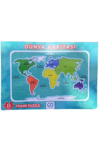 C&A Games Dünya Haritası 35 Parça Frame Puzzle