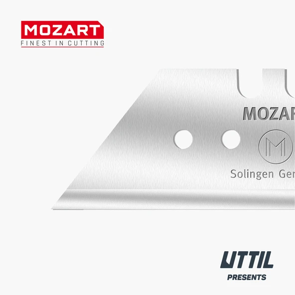 Mozart Blades 975.065 Ekstra Sert, Ekstra Keskin 60 mm Trapezoid Bıçak 100 Adet Yedek Bıçak