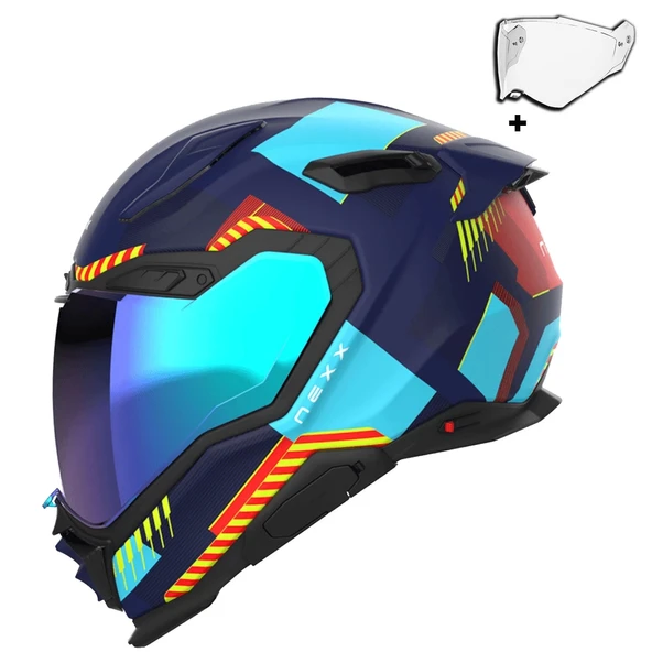 NEXX X.WST 3 FLUENCE MAVİ-KIRMIZI KASK - Resim 7