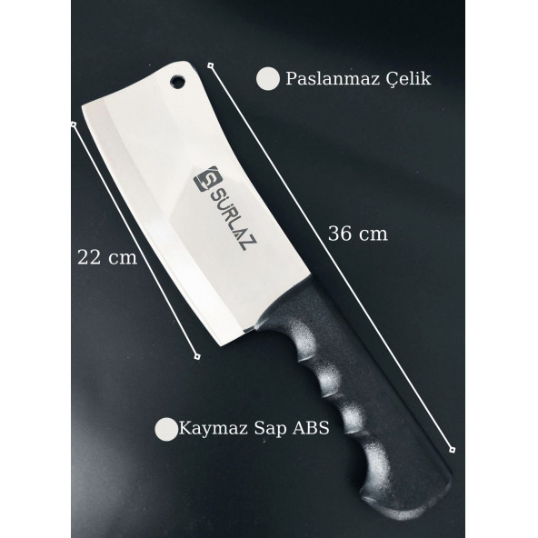 SürLaz 3'lü Set Red Kasap Bıçağı ve Et Satırı - 3