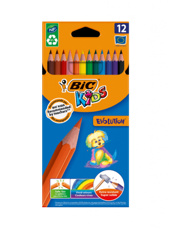 Bic Tropicolors Kuru Boya 12 Renk Tam Boy Karton Kutulu
