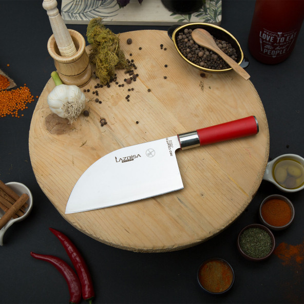 LAZBİSA Mutfak Bıçak Seti Et Sebze Ekmek Meyve Şef Bıçağı Almazan Red Craft Serisi