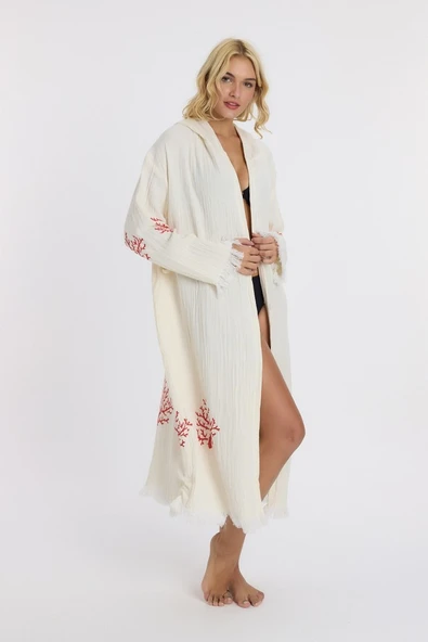 Muslin Peştemal Bornoz Banyo ve Plaj Elbisesi - 2