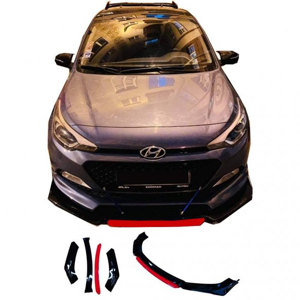 Hyundai İ20 Uyumlu Ön Lip kırmızı Renkli 4 Parça - A+ Ürün - Dayanıklı Malzeme