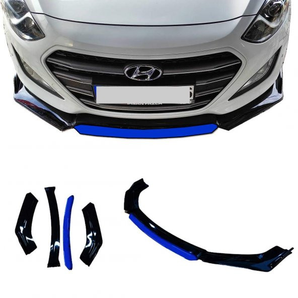 Hyundai İ30 Uyumlu Ön Lip mavi Renkli 4 Parça - A+ Ürün - Dayanıklı Malzeme