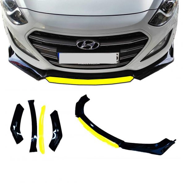 Hyundai İ30 Uyumlu Ön Lip sarı Renkli 4 Parça - A+ Ürün - Dayanıklı Malzeme