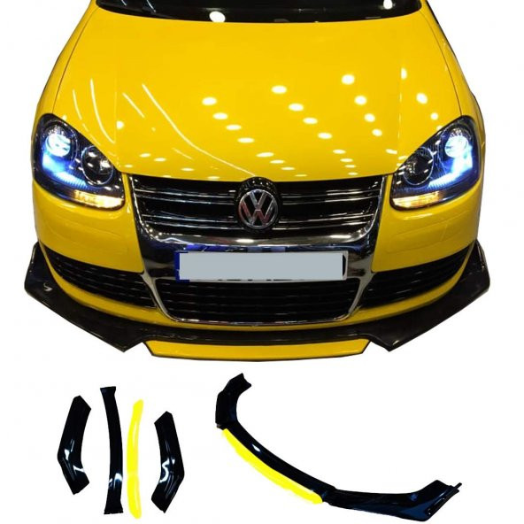 Volkswagen jetta Uyumlu Ön Lip sarı Renkli 4 Parça - A+ Ürün - Dayanıklı Malzeme