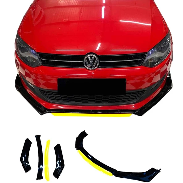 Volkswagen polo Uyumlu Ön Lip sarı Renkli 4 Parça - A+ Ürün - Dayanıklı Malzeme - 1