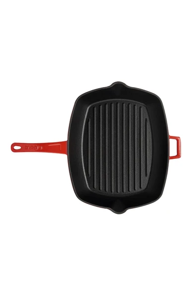 Lava 26*32 Izgara Metal Saplı Kırmızı Tava -LV P GT 2632 K0 R - 4