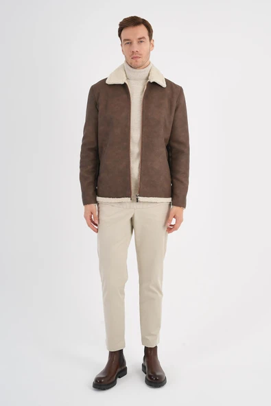 Luncio Kahverengi Kürklü Mont - 2