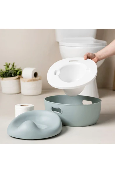 Nattou Potty Care 3 in 1 Lazımlık Oturak Ve Tuvalet Adaptörü - Yeşil. - 4
