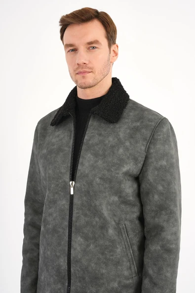 Luncio Antrasit Kürklü Mont - 5