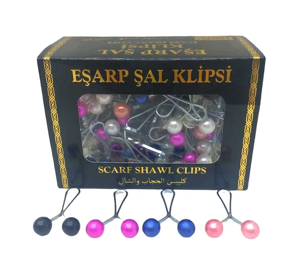 RENKLİ 100 PARÇA  EŞARP BAŞÖRTÜ - ŞAL KLİPSİ (4172) - 1