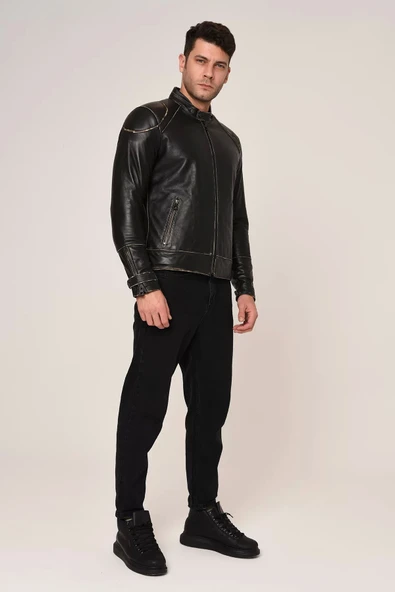 VEXO VINTAGE DERİ MONT SİYAH - 5