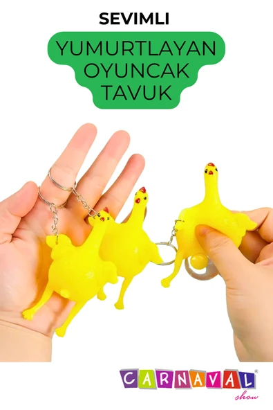 Carnaval Squishy Yumurtlayan Tavuk Anahtarlık - 6