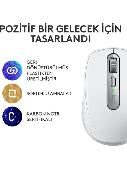 Logitech MX Anywhere 3 910-005989 Gri Şarjlı Lazer Kablosuz Mouse - 3