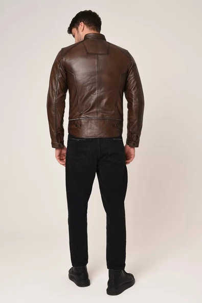 VEXO MOTO DERİ MONT ANTİK KAHVE - 6