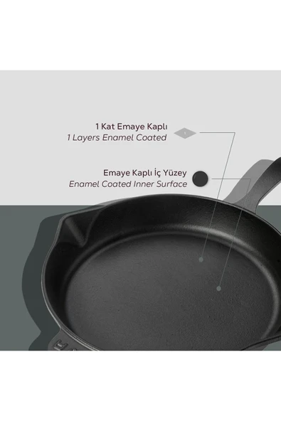 Lava 34cm Yuvarlak Kızartma Tavası Döküm Demir Sap LV ECO Y TV 34 - 3