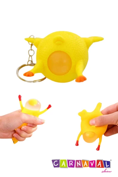 Carnaval Squishy Yumurtlayan Tavuk Anahtarlık - 3