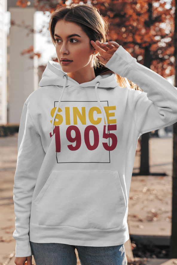 Since 1905 Beyaz GS Kadın Kapşonlu Sweatshirt - Hoodie