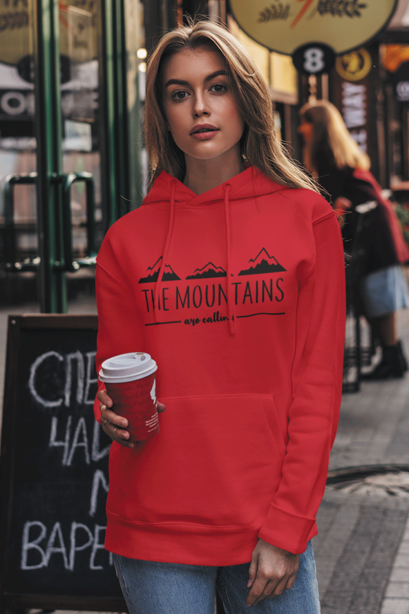 Mountain Kırmızı Kadın Kapşonlu Sweatshirt - Hoodie