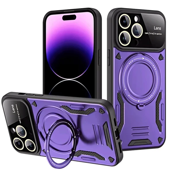 Apple iPhone 16 Pro Max Kılıf Standlı Yüzüklü Tank Kapak Azn-Joy ürün görseli 1