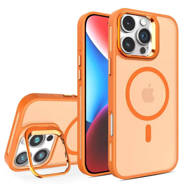 Apple iPhone 16 Pro Max Kılıf Kamera Standlı Kapak Jko-FletLens