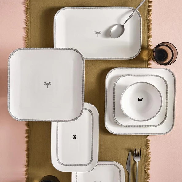 KÜTAHYA PORSELEN BONE MINAS 51 PARÇA YEMEK TAKIMI 12767 SİYAH ürün görseli