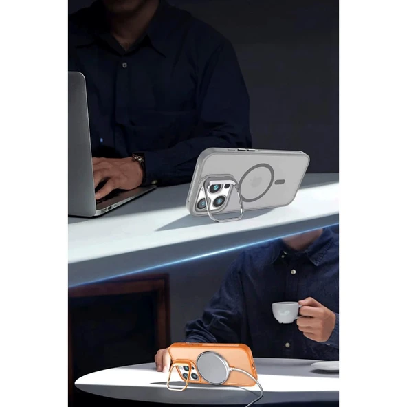 Apple iPhone 16 Pro Max Kılıf Kamera Standlı Kapak Jko-FletLens - Resim 3