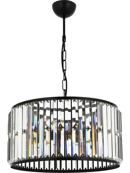 Avonnı Av-60029-3Bsy Siyah Boyalı Modern Avize E27 Metal Cam 40Cm