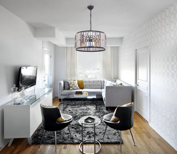 Avonnı Av-60029-3Bsy Siyah Boyalı Modern Avize E27 Metal Cam 40Cm - 5