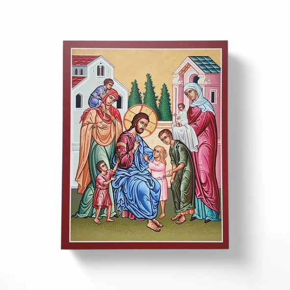 İsa ve Çocuklar İkona - Resim 2