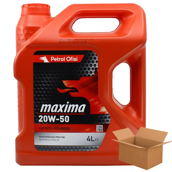 Petrol Ofisi Maxima 20W-50Motor Yağı 4 X  4 Litre (1 Koli)