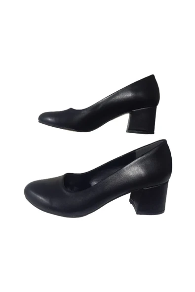 Shoes Kadın Siyah Düz Kısa Topuklu Abiye Ayakkabı Nrvna203-97 - Resim 2