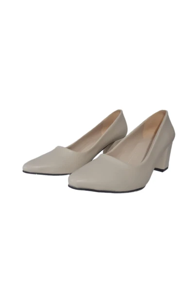 Shoes Kadın Bej Kısa Topuklu Abiye Ayakkabı Nrvna662-79 - 3