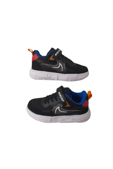 Siyah-beyaz Cırtlı Çocuk Sneaker Best526322