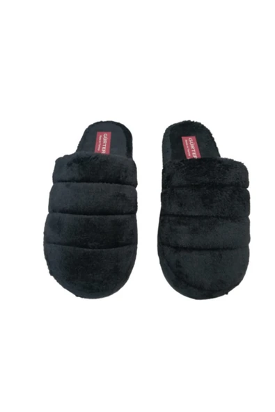 G072-10 Kadın Siyah Peluş Ev Içi Terlik - 7