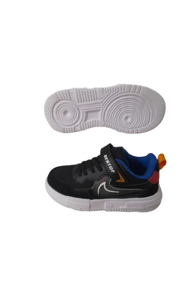 Siyah-beyaz Cırtlı Çocuk Sneaker Best526322 - 6