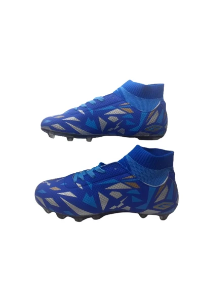 Erkek Mavi Turkuaz Çoraplı Krampon Futbol Ayakkabısı - 2