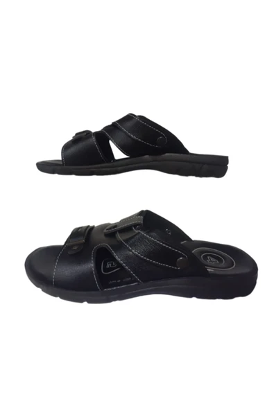 Erkek Siyah Ortopedik Taban Günlük Terlik Zleyy201-33 - Resim 5